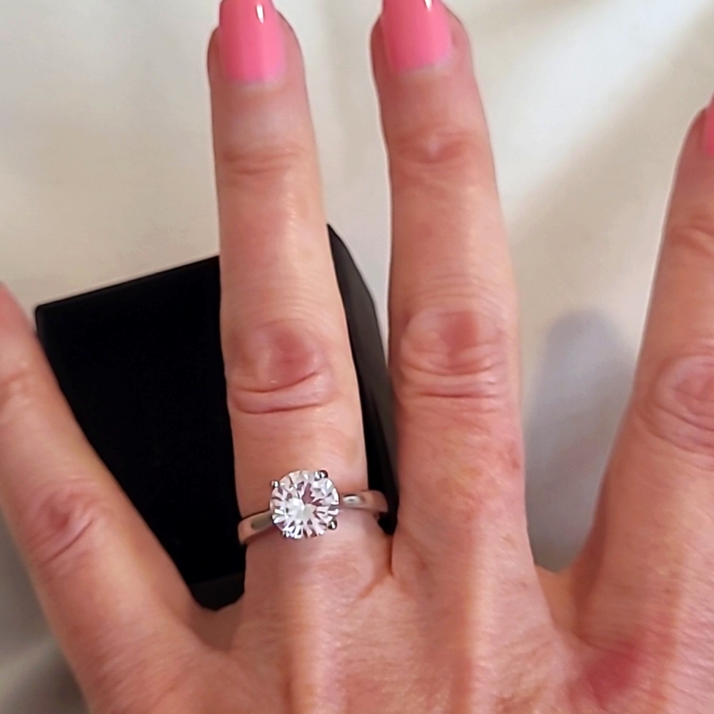 2ct CZ solitaire ring